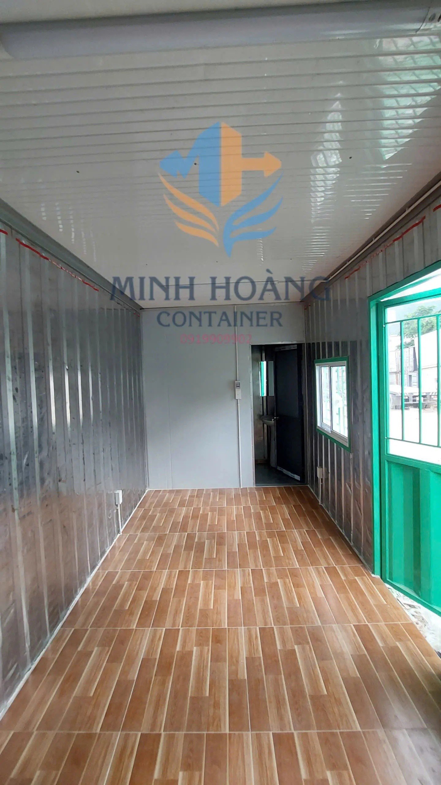 Container Văn Phòng 20 feet Xanh Lá Có Toilet Hiện Đại